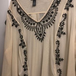 Cream and black shirt see-through